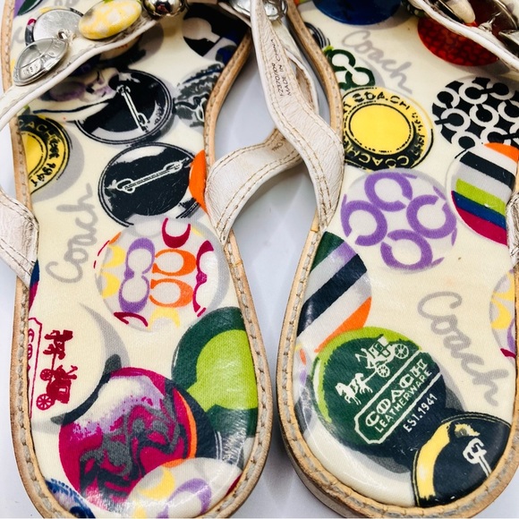 Vintage 90’s Y2K Coach Dyan Poppy Charm mulit pattern sandals beach womens 6.5 - Picture 7 of 8